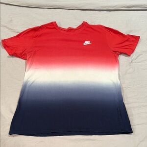 Nike Red and Navy Ombre T-Shirt